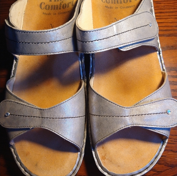 Finn Comfort Sansibar Metallic Slides 2 Velcro Straps  Size D43 Made in Germany - Picture 12 of 12